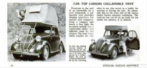 Tente de toit version 1937 dans un magazine de l'époque