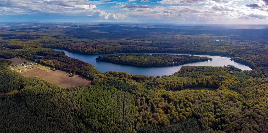 Vue aérienne du camping am Liepnitzsee