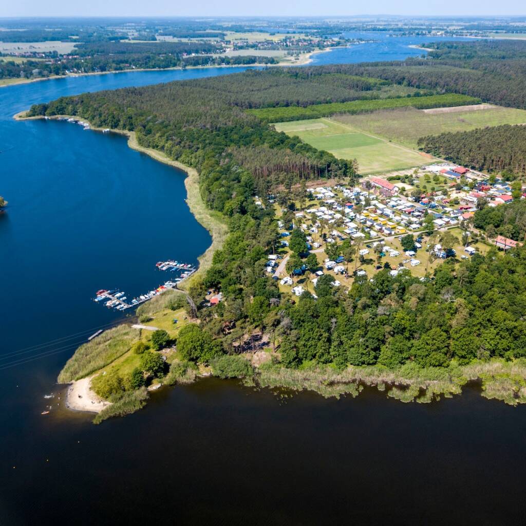 Vue aérienne du camping Buntspecht