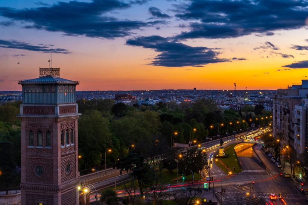 Coucher de soleil sur Madrid